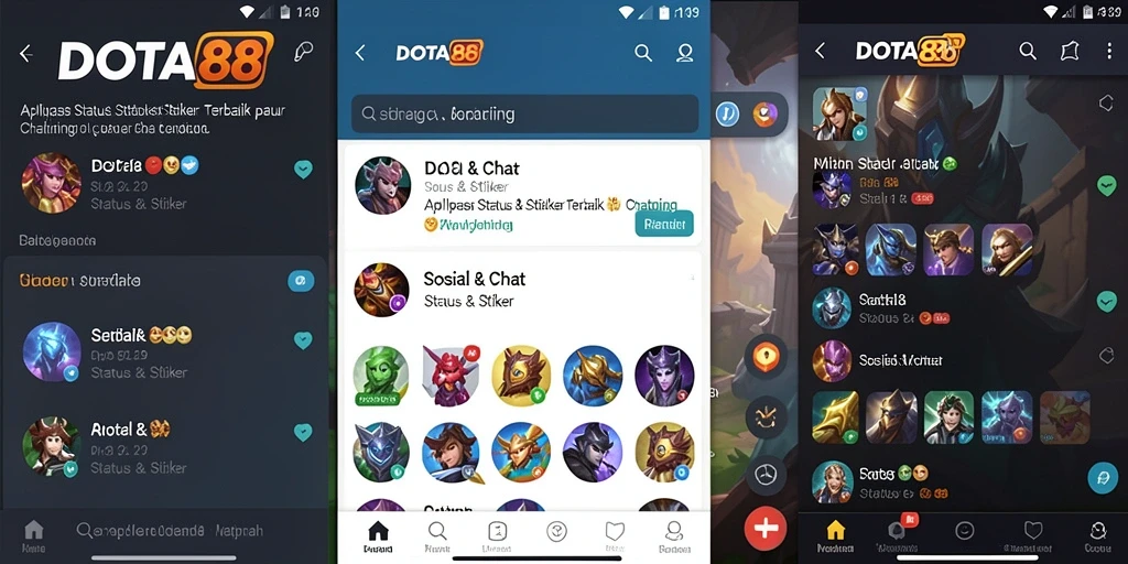 Tampilan antarmuka DOTA88 yang menarik dan intuitif untuk Status & Stiker.
