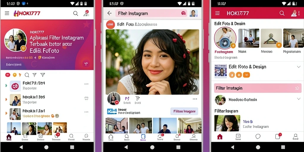 Antarmuka HOKI777 yang menarik untuk pengeditan foto dengan filter Instagram.