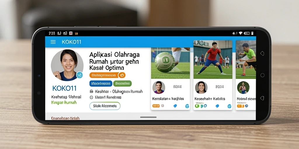 Antarmuka KOKO11 yang menampilkan berbagai program olahraga rumah.