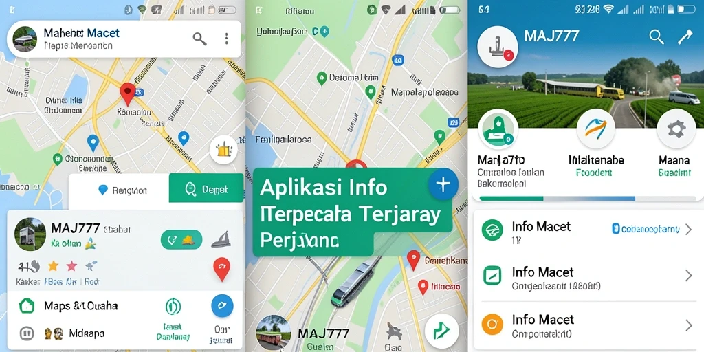 Tampilan antarmuka aplikasi MAJ777 dengan informasi kemacetan terkini.