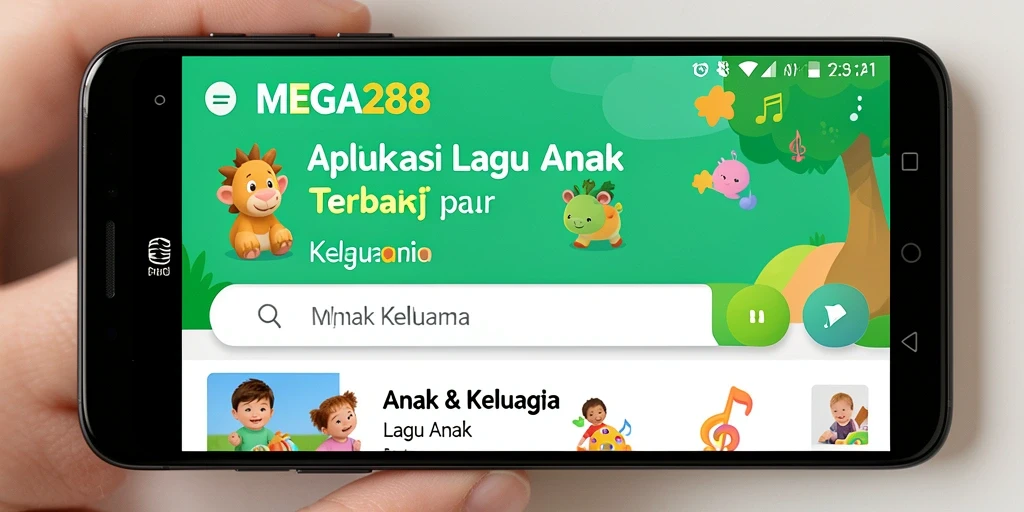 Antarmuka MEGA288 yang ramah anak dengan berbagai pilihan lagu.