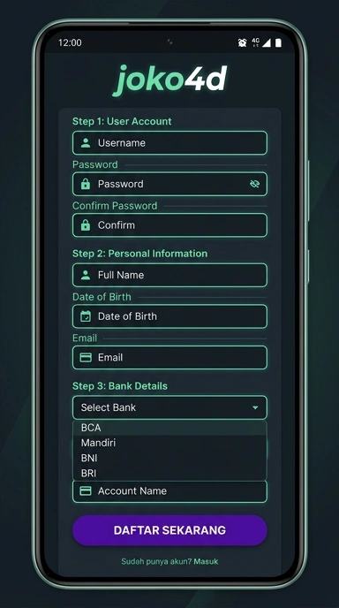 Panduan Registrasi Akun Joko4D untuk Pengguna Android